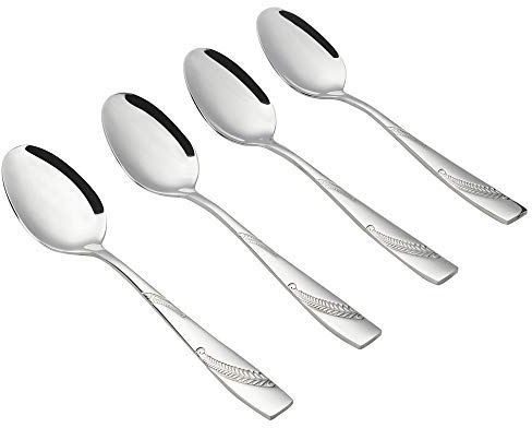 Lesbye Set of 6 Stainless Steel Serving Spoons Set, Large Serving Spoon for Buffet Can Banquet Cooking
