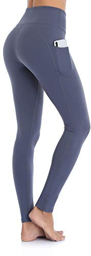 Occffy Gym Leggings Womens High Waist Leggings for Women Workout Yoga Pants with Pockets for Women DS166 （Deep Grey, XL）