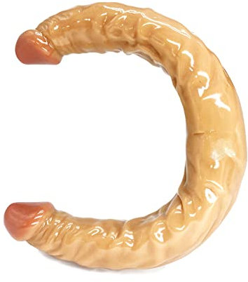 Doppeldildo Doppel-Dildo Sexspielzeug Biegsames Sexspielzeug für Frauen und Männer Sextoy Wasserresistent Flexibles Doppel Dong Braun