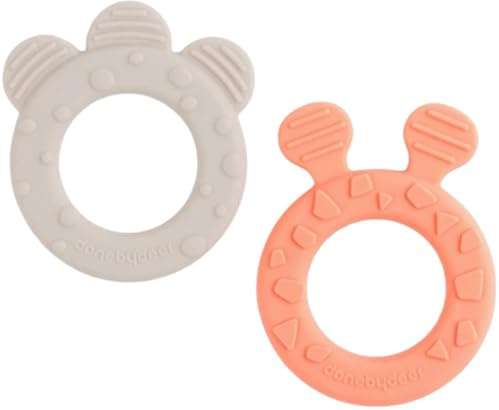 Done by Deer Beißring 2-er Pack Deer friends Sand/Koralle