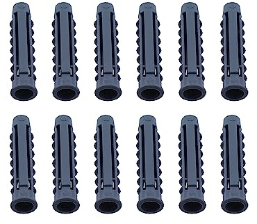 Plastic Expansion Bolt RLECS 12PCS 50mm / 2inch Gray ABS Plastic Expansion Pipe Wall Anchors for Concrete Wall or Brick Wall Installation