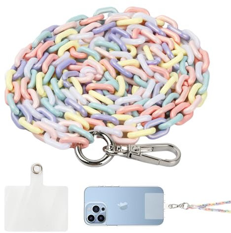 Nivofu Cordones Universal de Teléfono Móvil con Parche, Cadena de Teléfono de Acrílico Colorido, Cordones para Teléfono Alrededor del Cuello, Cordón para Teléfono Celular para Teléfono Celular