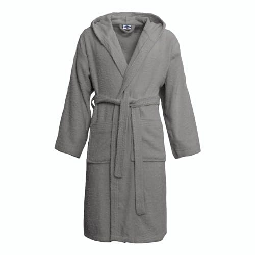 Novia Pompea accappatoio spugna unisex + zaino sport ricamato Taglia: XL-XXL Colore: Grigio