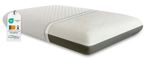 MOMMY CONFORT Cuscino Memory Foam 60X40 Premium Doppia Densità Lato Bianco Morbido Lato Grigio Medio Fodera In Bambù Lavabile Con Cerniera Copertura Interna Prodotto In Europa Certificato