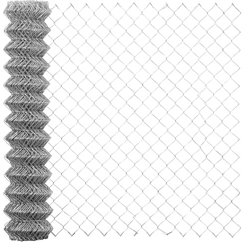 CAPHAUS Galvanized Steel 11.5 Gauge Chain Link Fencing Wire Roll, Galvanized Fence Fabric, Diamond Mesh Size 2-3/8 Inch (72 inch x 50ft.)