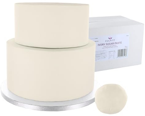 Culpitt Super Soft Sugar Paste | 5kg | Ivory Fondant Icing For Cake Covering, Ready To Roll, Easy To Use - 5kg