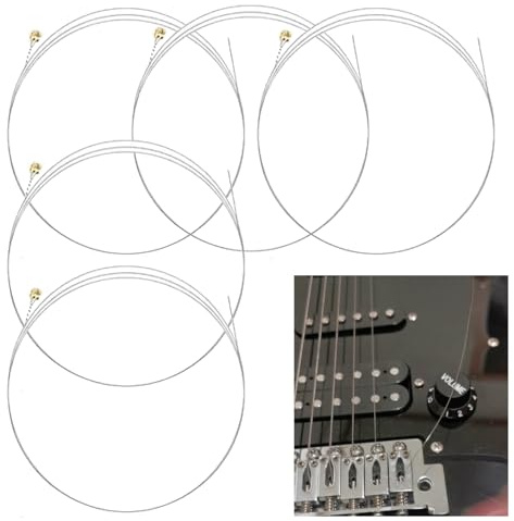 UZYXC Lot de 5 cordes de rechange pour guitare électrique - Calibre 009 - Cordes de rechange en nickel de qualité supérieure avec un son brillant - Compatible avec guitare électrique et basse