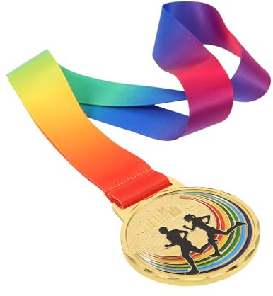 CLISPEED Medallas Deportivas de Aleación de Zinc para Competiciones de Pista y Maratón, Premio Resistente Decoloración con Cordón Duradero, para Eventos Deportivos al Aire Libre y Logros Atléticos