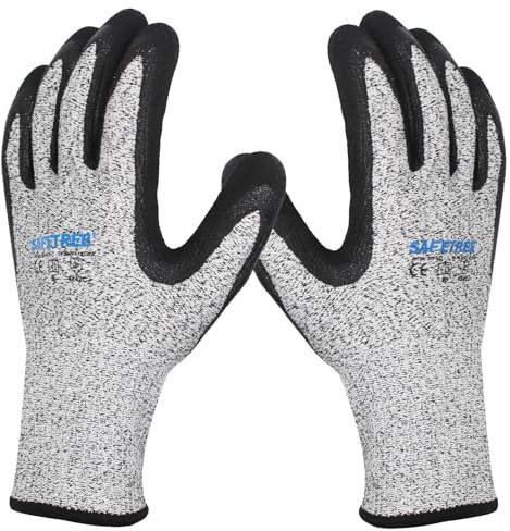 SAFETREE HPPE Gants anti-coupures pour boucher, cuisine, ouverture d'huîtres, coupe de viande, sculpture sur bois et jardin (9/L)