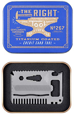 Gentlemen's Hardware Titanium Credit Card Tool: with 15 Useful Tools, Silver, Product Size: 53 x 83 x 2mm, Packaged in an Illustrated tin.