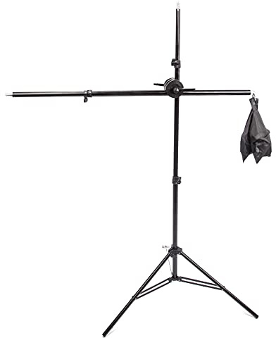 Pied d'éclairage de Studio Photo de 2 m avec Bras Télescopique 140 cm et Sac de Sable, Double Pince pour Vidéos, Portraits, Produits Photographie