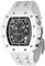 TSAR BOMBA Montre Homme Montre de Luxe Etanche 50M Tonneau Analogique Chronometre Squelette Carrée Grand Cadran Plongee Sport Montres Mouvement Japonais Bracelet Silicone Miroir Saphir Lumineux