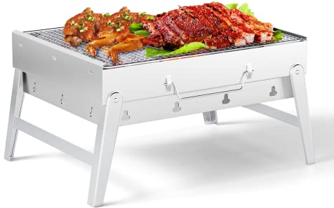 UYOTBKEUB Barbecue à charbon portable en acier inoxydable pour le camping, les voyages, la cuisine en plein air et le barbecue
