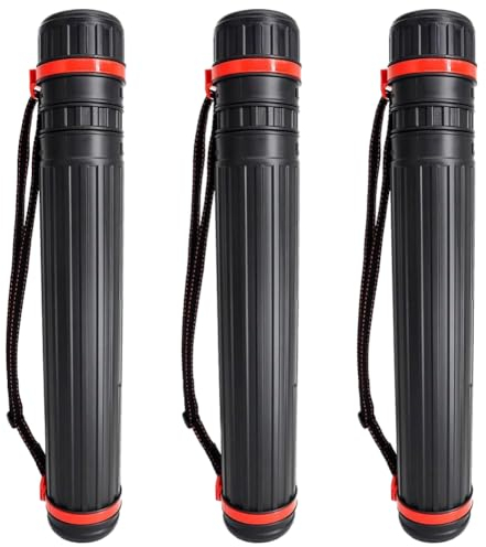 Tagtight 3pcs Transportrolle Zeichenrolle Schwarz Posterrolle 45-70 cm Transport-Röhren Teleskop Posterrolle, Skizzenrolle, Zeichenrolle, Plakatrolle Köcher für Pfeile, Dokumente, Kunst, Blaupausen