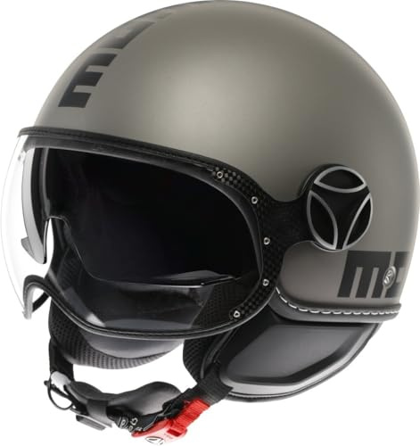 MOMODESIGN - FGTR EVO E2206, Jet-Helm mit Sonnenblende, offener Helm für Motorräder und Motorroller, für Männer und Frauen, Matt Titanium Frost/Black, XL