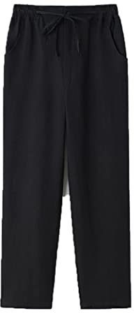 Loose Leinen Tai Chi Hosen Tang Anzug Hosen Männer Kung Fu Uniform Hosen Kampfkunst Chinesische traditionelle Kleidung Blue-M