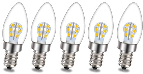 Ruiandsion Ruiandion 5er-PACK E12 LED Kerzenleuchten LED Glühbirnen AC85-265V 220V 3000K Warmweiß 720 Lumen Schraubsockel Leuchte Klarglas für Kronleuchter Deckenventilator Hausbeleuchtung