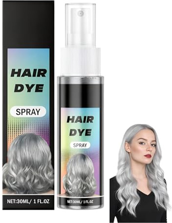 Grey Temporary Hair Color Spray - Natural & Gentle, Long-Lasting Washable Formula For Vibrant Fashion , Easy Application & Removal