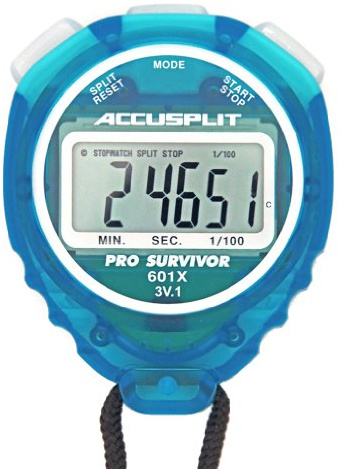 ACCUSPLIT Pro Survivor A601XBK - Cronómetro, Reloj, Pantalla Extragrande (Aqua)