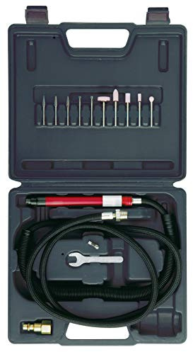 Chicago Pneumatic CP9104Q Kit - Air Pencil Die Grinder Tool, Welder, Woodworking, Automotive Car Detailing, Stainless Steel Polisher, Heavy Duty, 1/8 Inch (3mm), 0.05 HP / 40 W - 60000 RPM,Red