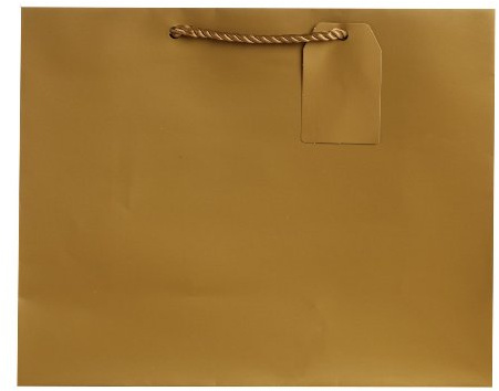 Jillson Roberts 6-Count Large 12.5 x 10 x 5 Gift Bags Available in 12 Solid Colors, Gold Matte