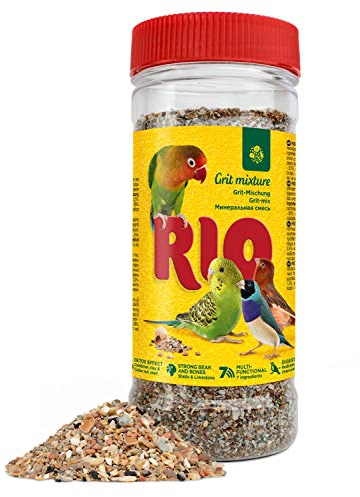 RIO Grit-Mischung | 520 g | Mineralfuttermittel für Vögel | Zur Unterstützung der Verdauung | Enthält wichtige Mineralstoffe wie Kalzium, Phosphor und Natrium