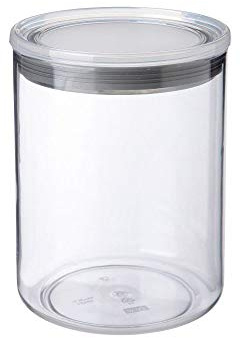 Tatay Bote de Cocina, 1.5L de Capacidad, Hermético, Libre de BPA, Apto Lavavajillas, Transparente - Gris. Medidas 12.5 x 12.5 x 17 cm