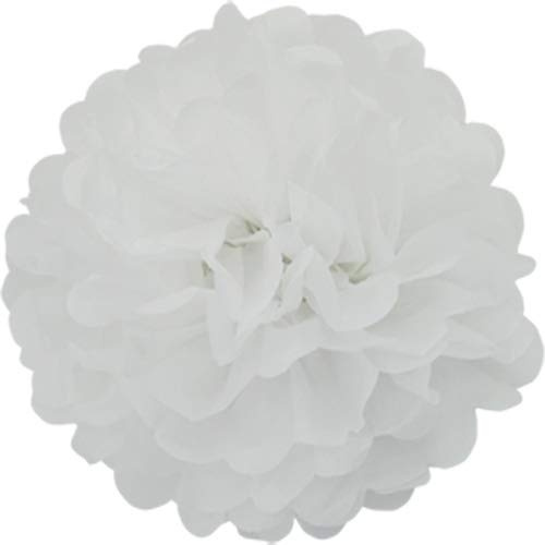 10 papper pompons 35 cm ny // PomPoms blomma kula siden papper pom pom dekor hängande deko rumsdeko blommor pompon Weiß 029