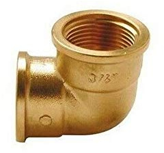 ANGOLO CURVA GOMITO 90° OTTONE GIALLO F.F. FEMMINA 3/4 RACCORDO TUBO ACQUA
