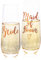 Juvale Champagnergläser (Set, 2 Stück) - Ohne Stiel, Aufschrift in Roségold “Bride” und “Maid of Honor” - Perfekt für Hochzeit, Polterabend - Glas, 248 ml