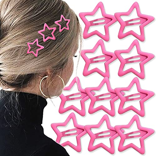 Rosa Stern Haarspangen Damen Haarclips Haarklammer Klein Sterne Haarspange Hair Clips Pink Star Hair Clip Haarschmuck Mädchen Haarklammern Hair Accessories Women Haarclip Haar Accessoire Haarnadel