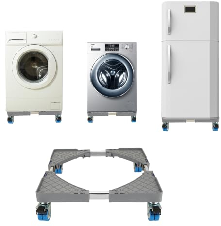 Lavadora con 4 ruedas ajustable para lavadora y lavadora (longitud 43 – 67 cm)