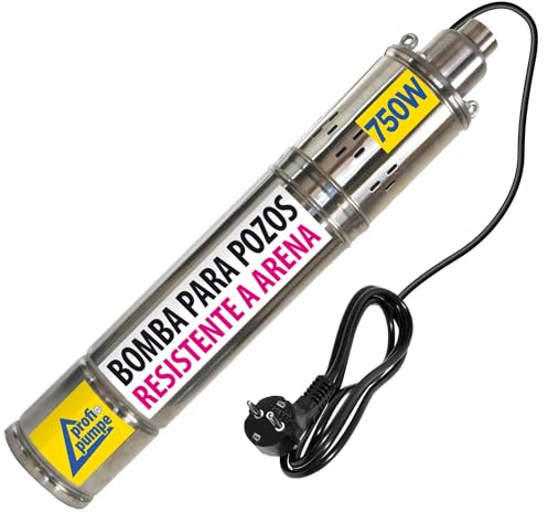 Sandverträgliche Tefbrunnenpumpe Schraubenpumpe Brunnenpumpe Wasserpumpe Gartenpumpe Rohrpumpe Hauswasserwerk Bohrlochpumpe für neuangelegte (230V - 4 Zoll SCREW-Star 750)