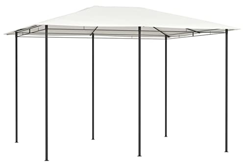 Paviljong, CIADAZ Fällbar paviljong, pergola, festtält, markis och soltält, trädgårdspaviljong, grillpaviljong, 3 x 4 x 2,6 m grädde 160 g/m²