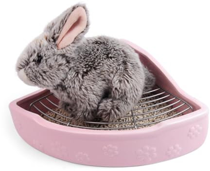 HAPINARY Kaninchen Katzentoilette Aus Keramik Ecktoilette Für Meerschweinchen Haustiertoilette Einfach Zu Reinigen Robust Und Langlebig