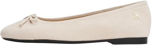 Tommy Hilfiger Women’s Toe Cap Suede Ballet Pumps, Beige (Classic Beige), 7