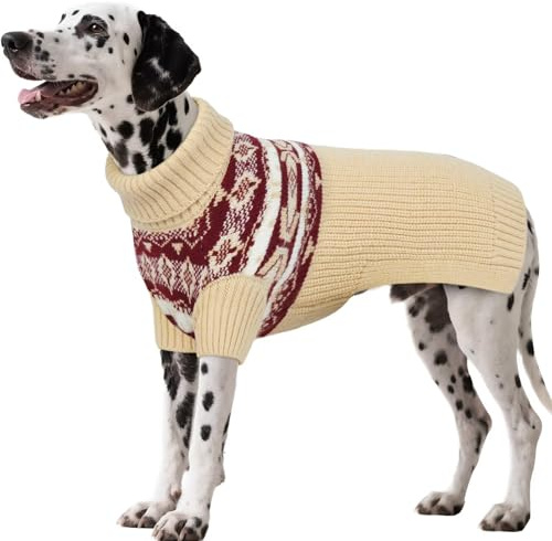 IECOii Maglione Extra Large per Cani, Maglione per Cani XXXXXXL Taglia Grande, Maglione per Animali 4XL con Dolcevita, Maglieria per Cani per Tempo Freddo, Maglione per Cani Femmina e Maschio per