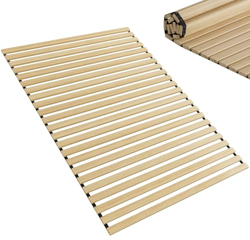 FIVMEN Rete a doghe 140 x 200 cm, con 23 listelli, rete a doghe in abete cinese, telaio a doghe con elastico nero, adatta per tutti i materassi, portata fino a circa 300 kg