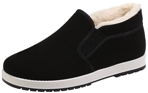 Zapatos térmicos Antideslizantes de Invierno for Hombre, Ligeros y fáciles de Poner, con Forro de Piel sintética. Ideales for Caminar, Practicar Artes Marciales, Tai chi y Kung fu.(39 EU)