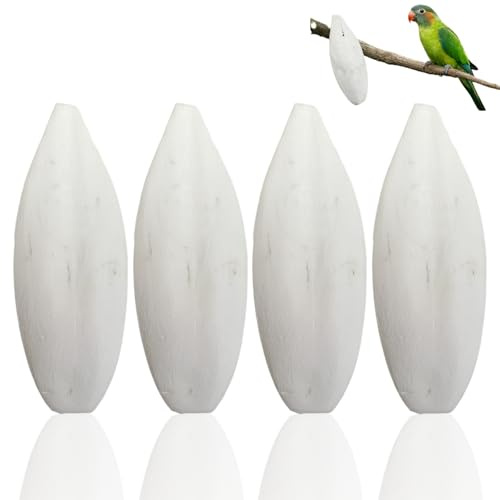 4 PCS Natural Cuttlefish Bone (8-10cm) for Birds & Tortoises,Parrot Toys & Budgie Treats,Chew Toy for Reptiles,Beak Trimming Bird Toy for Parrots,Cockatiels,Finches,Tortoise Food,Cuttlefish for Birds