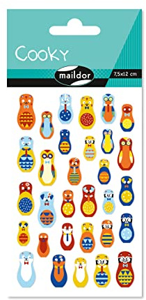 Maildor 560406C förpackning med Stickers Cooky 3D (1 båge, 7,5 x 12 cm, idealisk för att dekorera, samla eller skicka, Mamoushka) 1 förpackning