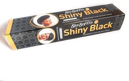 Sta Sof Fro Permanent Hair Colour Cream Tube, Shiny Black, Pack of 2