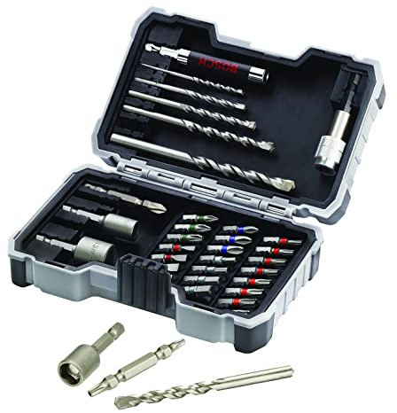 Bosch Professional Set de 35 unidades Brocas y Puntas de Atornillar CYL-3 Extra Hard (Cruceta, Pozidriv, T-, Hex-, TH-, S-Bit, Accesorios taladros rotativos y atornilladores)