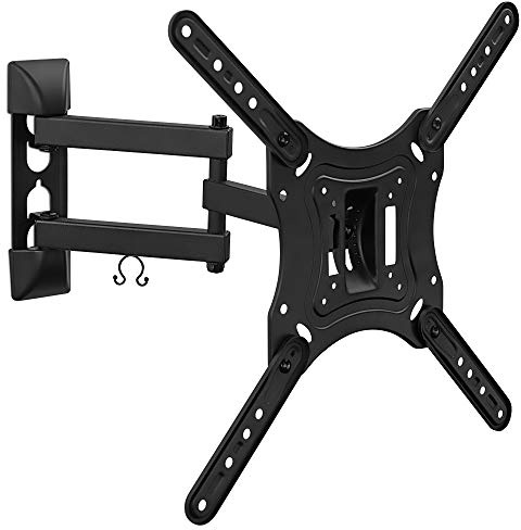 Mount-It! Full Motion Articulating TV Wall Mount for 23–55 Inch LED LCD OLED Flat Screen TVs | Tilt & Swivel Arm Extends 15.6” | VESA 75x75 to 400x400 | 66 lb Capacity | Single Stud Installation