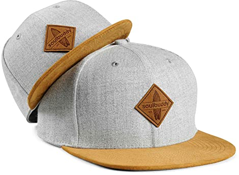 Soulbuddy Cap Herren Cap Kinder – 2er-Set Familien Outfit Set – Vatertagsgeschenk für Papa – Geschenke zum Vatertag – Papa Geschenk – Hellgrau – One Size und Kids L