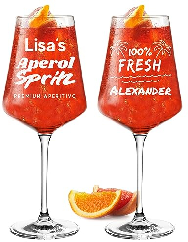 polar-effekt 2X Aperol Spritz Aperitif Gläser 560 ml mit Gravur - Geschenk zum Muttertag für Frauen - die Trinkgläser für Lillet, Wein und Sangria - als Geschenkidee zum Geburtstag und Jubiläum