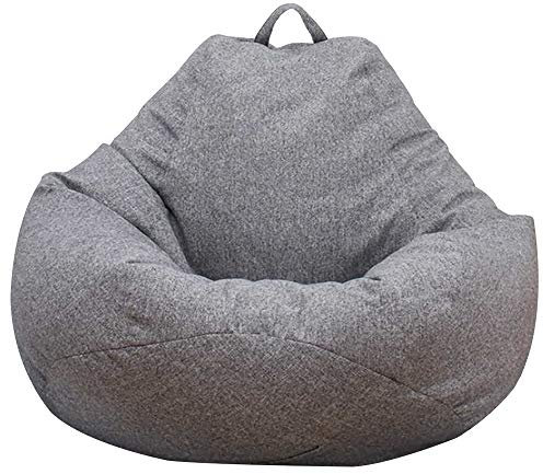 BAODBF Sitzsack Bezug ohne Füllung für Schlafzimmer, Wohnzimmer, Büro - 70 x 80 cm, Grau