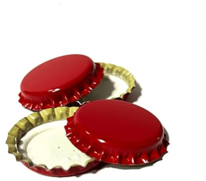Firmadigaranzia srl Tappo Corona 26 mm Colore Rosso - Tappo per Bottiglie da Birra e Vino Modello Corona Classico da 26 mm per Birra Artigianale e Professionale