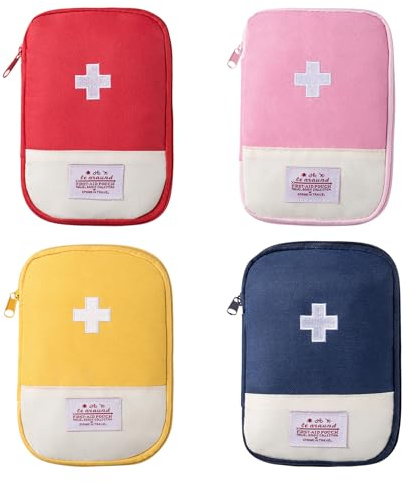 JSTHHTT 4 Bolsas de Medicina de Viaje, Botiquín de Primeros Auxilios, Mini Kit de Supervivencia, Bolsa Médica para Emergencias al Aire Libre