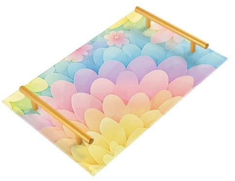 Bandeja decorativa con asas para café, joyas, perfumes, servicio de alimentos, bandeja para café y elegante